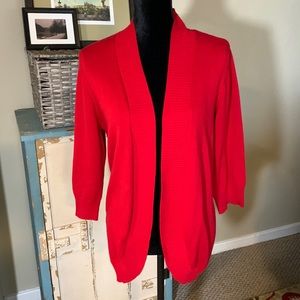 Verve NWOT Red Open Front Cardigan. Size L